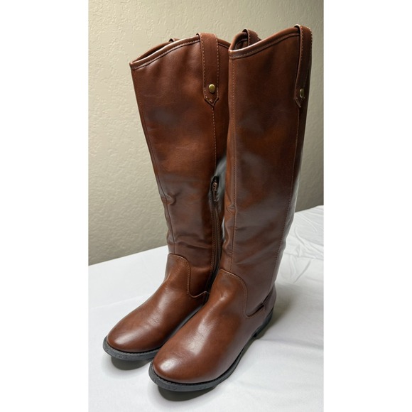 Women's True Craft Tall Brown Boots Size 7.5 Side Zip - Picture 1 of 8